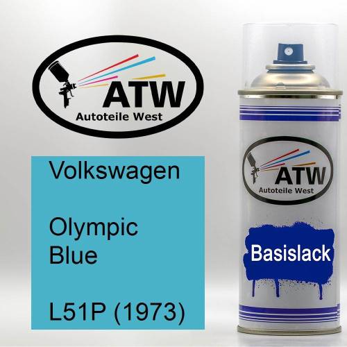 Volkswagen, Olympic Blue, L51P (1973): 400ml Sprühdose, von ATW Autoteile West.